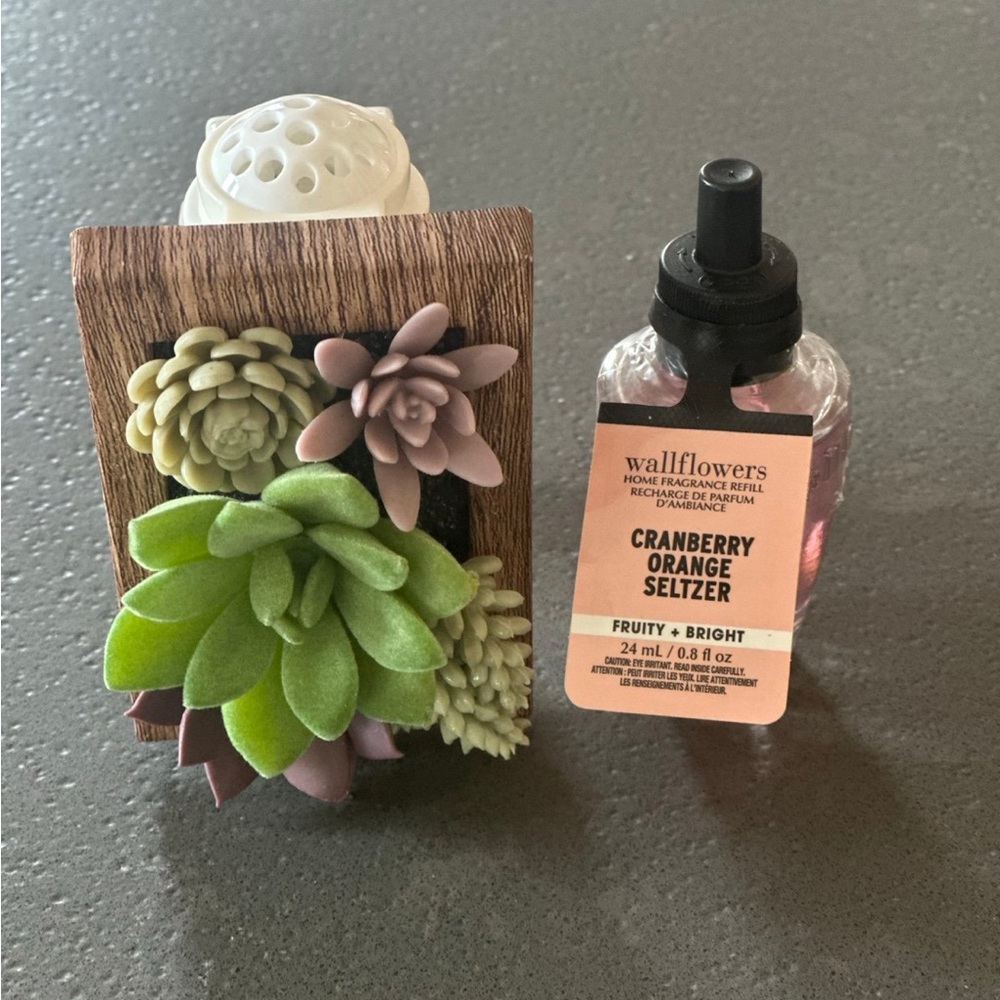 Wallflowers Succulent Plug and Cranberry Orange Seltzer Refill